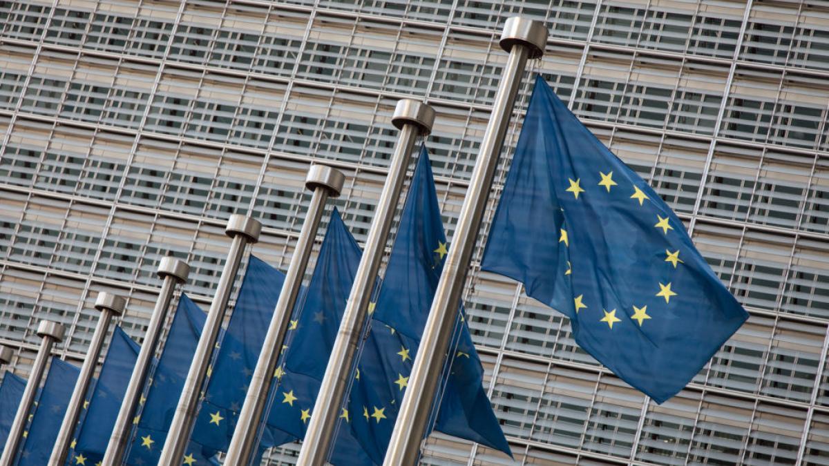 EU flags outside Berlaymont 