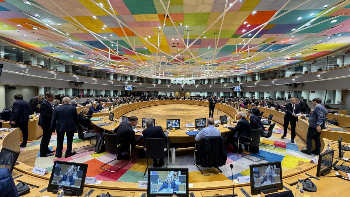 A meeting of Ecofin ministers in the European council