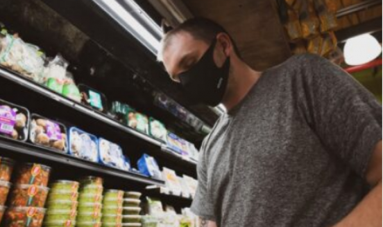 Visual of man in grocery store