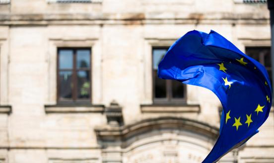 EU flag waving