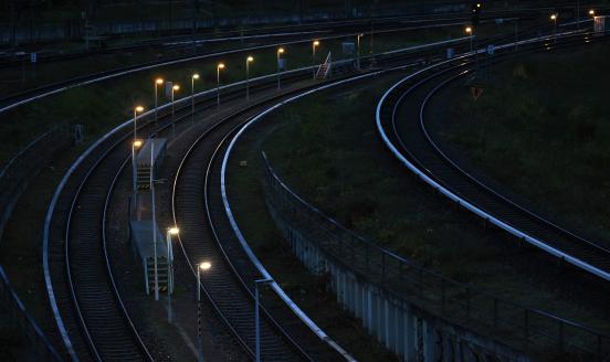 Publi lighting along a rail track in Berlin, Germany, on Wednesday, Nov. 9, 2022.