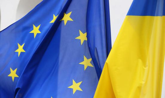 EU and Ukranian flags