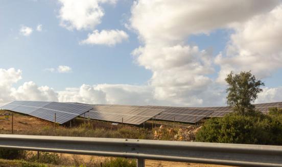 solar panels in the field 