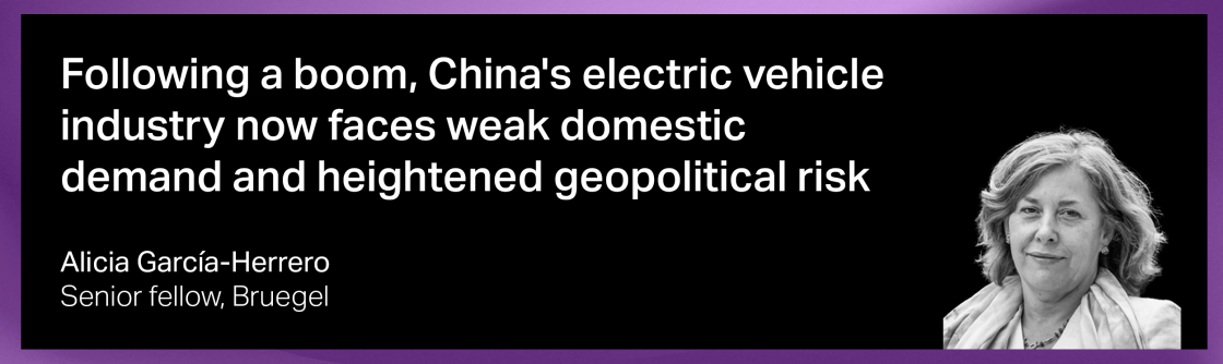Following a boom, China's electric vehicle industry now faces weak domestic demand and heightened geopolitical risk
